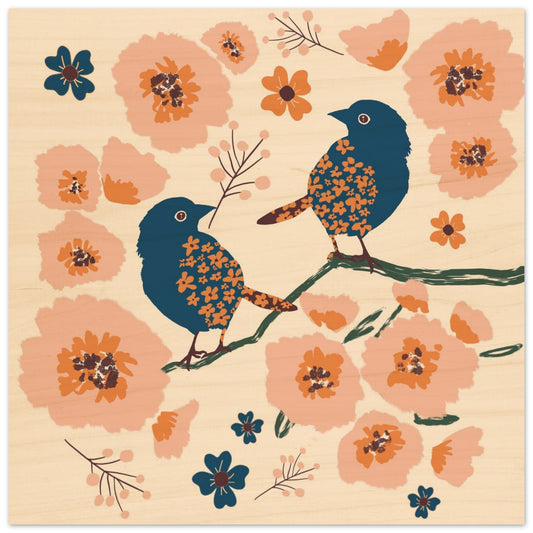 Bird on a Branch - Original Design Wood Print